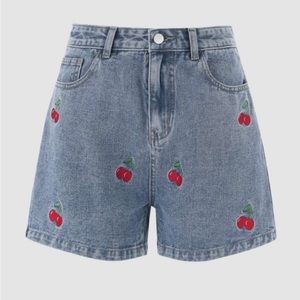 Shop Cider Cherry Denim Shorts NWT